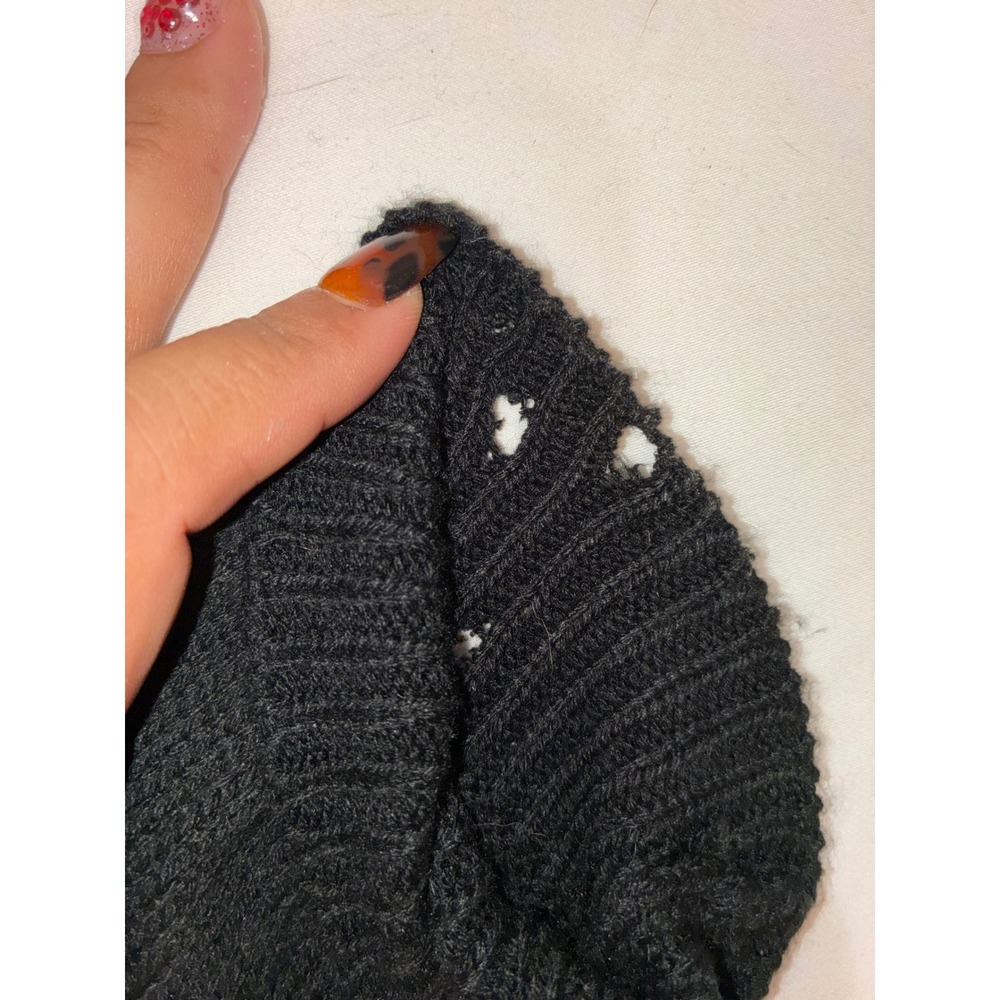 Lavender Moon Womens Black Tinsel Christmas Tree Sweater Poms Sequin Bow M READ - Picture 7 of 10